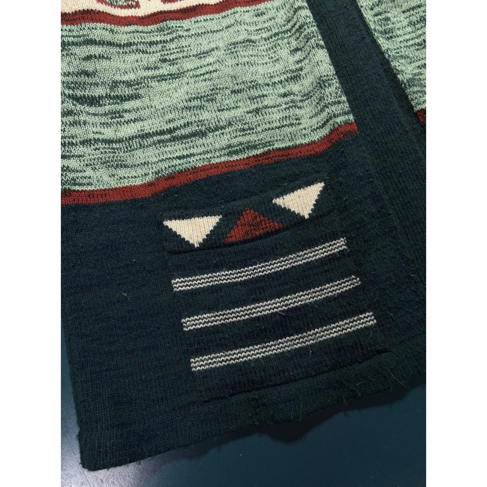 Vintage Southwest Aztec Cardigan Sweater Women's XL 70s Tribal Boho Open Front - Picture 10 of 15
